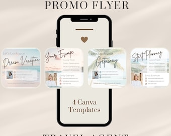 Travel Agent Marketing Flyer: Canva Templates (1080x1080 px)