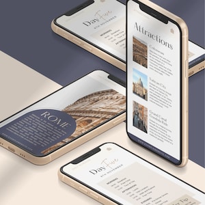 Travel Itinerary Template | Mobile Itinerary | Travel Planner | Trip Itinerary | Traveling Guide | Digital Itinerary | Travel Marketing | canva europe | europe trip | editable travel | canva trip | agent vacation | vacation plan | DIY vacation