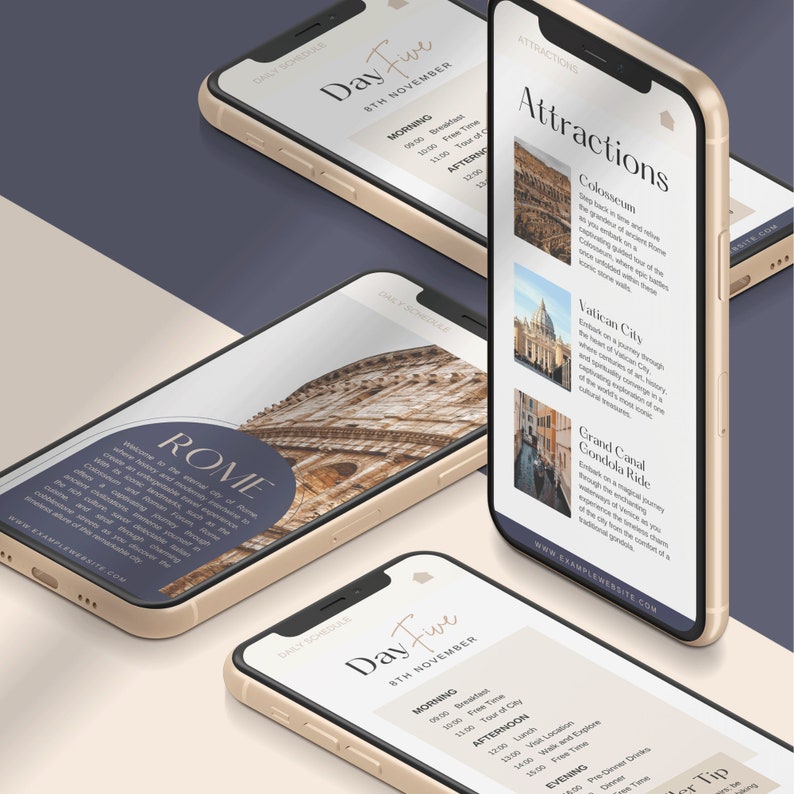 Travel Itinerary Template | Mobile Itinerary | Travel Planner | Trip Itinerary | Traveling Guide | Digital Itinerary | Travel Marketing | canva europe | europe trip | editable travel | canva trip | agent vacation | vacation plan | DIY vacation