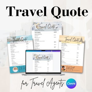Travel Agent Vacation Quote Template: Canva Editable Form (Digital Download)