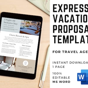 Vacation Proposal Template: Travel Agent Form (Word)