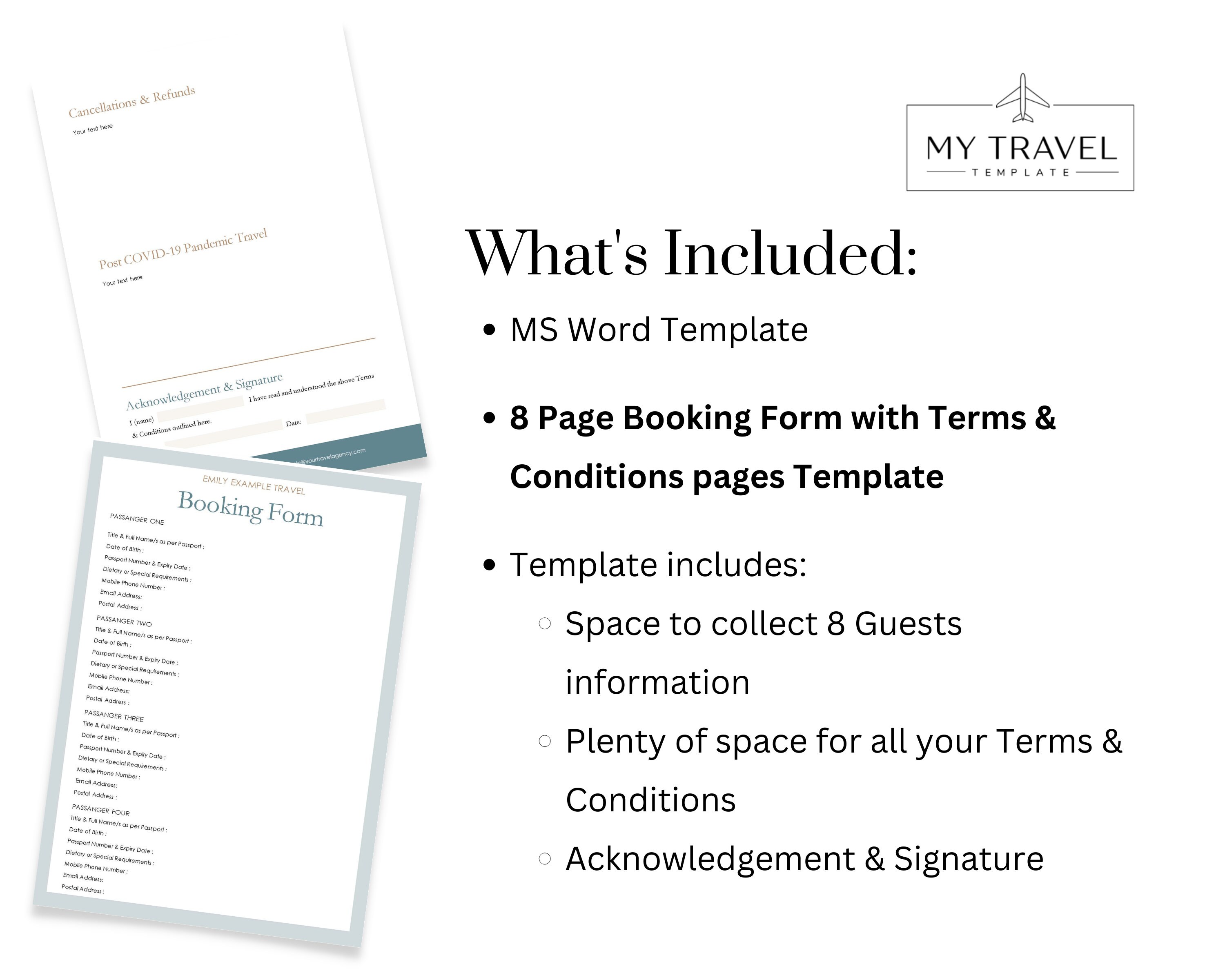 Travel Agency Booking Form Template Travel Agency Terms Etsy Travel Agency Booking Form Template Travel Agency Terms Etsy