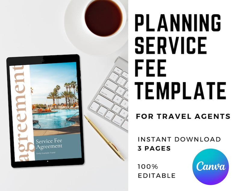 Travel Agent Fee Schedule Template Travel Agency Rate Etsy