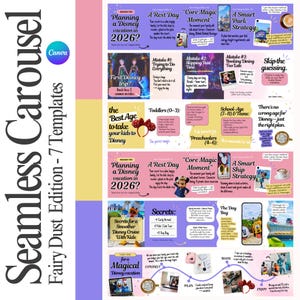 WDW & DCL Travel Agent Seamless Instagram Carousel Templates Canva | Travel Agent Marketing Canva | Instagram Carousel Template