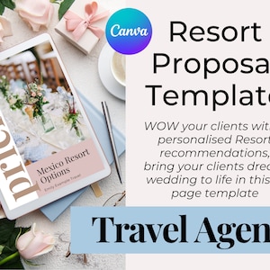 Destination Wedding Proposal Template: Travel Agent Planner (Canva)