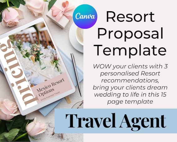 Destination Wedding Proposal Template: Travel Agent Planner (Canva)