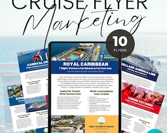 Cruise Flyer Template Bundle: Travel Agent Marketing (Canva Editable)