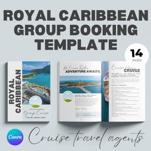 Modelo de reserva de grupo para cruzeiros da Royal Caribbean: Guia do cliente para agentes de viagens (Canva, download digital)