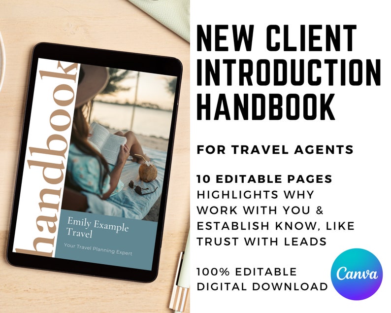 New Client Handbook Travel Agent Marketing Travel Agent Etsy