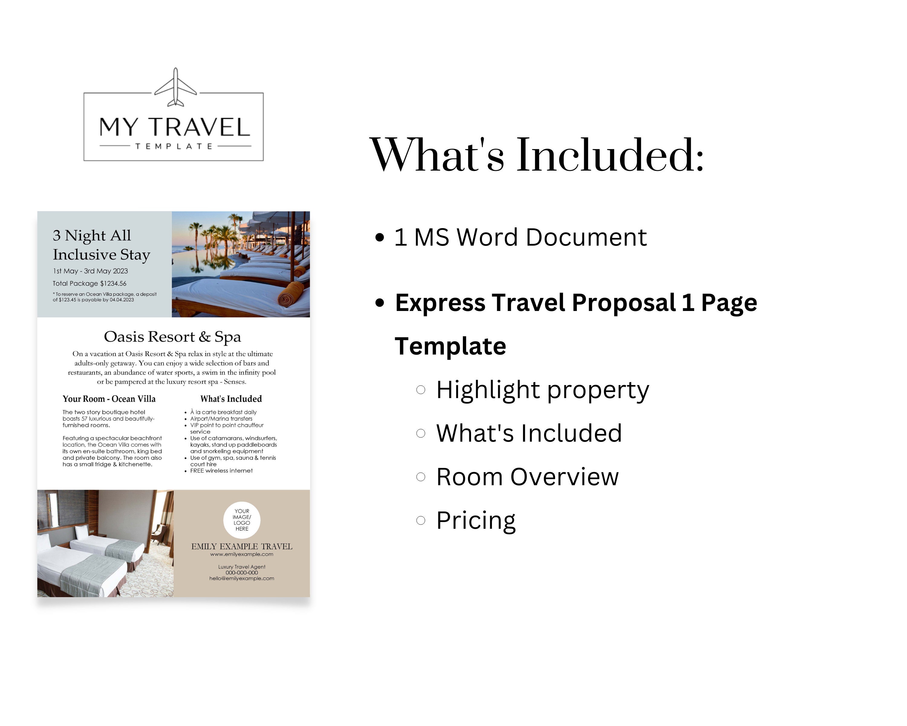 Vacation Proposal Template, Travel Agent Form, Travel Agency, Travel