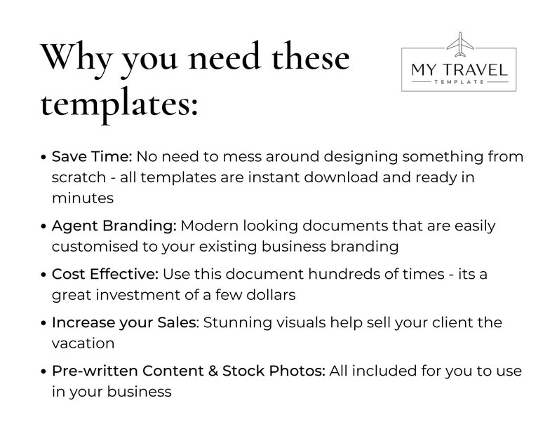 Travel Agent Fee Schedule Template Travel Agency Rate Etsy