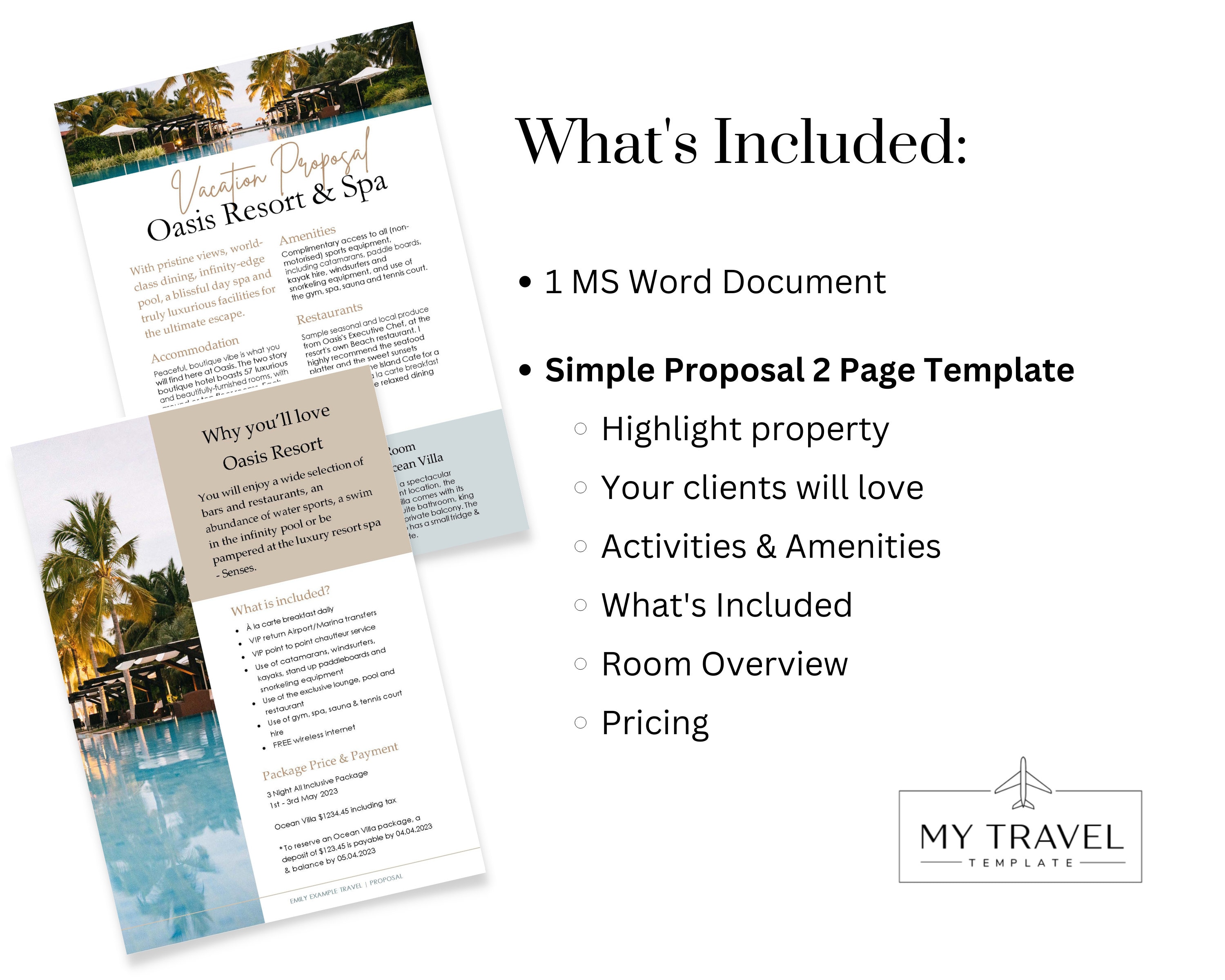 Simple Travel Agency Proposal Template Word Itinerary Template Word