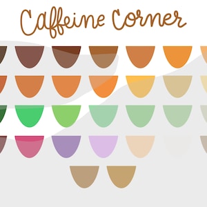Caffeine Corner Color Palette for Procreate | 30 Color Swatches | Procreate Palette Digital Download | 30 Color Palette for Procreate