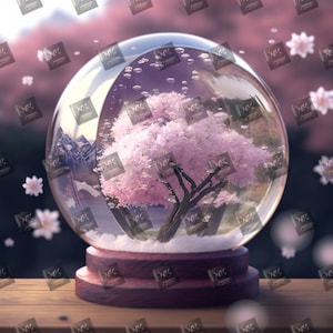 Digital image of a snow globe &quot;Sakura&quot;