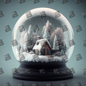 Digital image of a snow globe &quot;Snowy Reverie-7&quot;