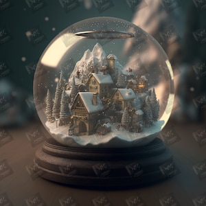 Digital image of a snow globe &quot;Snowy Reverie-3&quot;