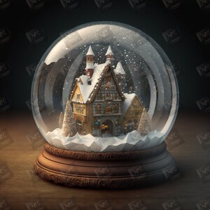 Digital image of a snow globe &quot;Snowy Reverie-4&quot;