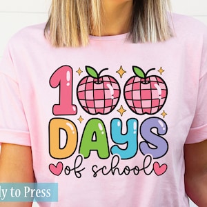 100 Days of School - Ready to Press DTF Transfers - Direct to Film Transfers - DTF Print