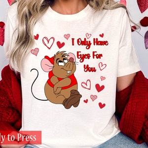 Valentine's Day Mouse I Only Have Eyes For You - Ready to Press DTF Transfers - Direct to Film Transfers - DTF Print