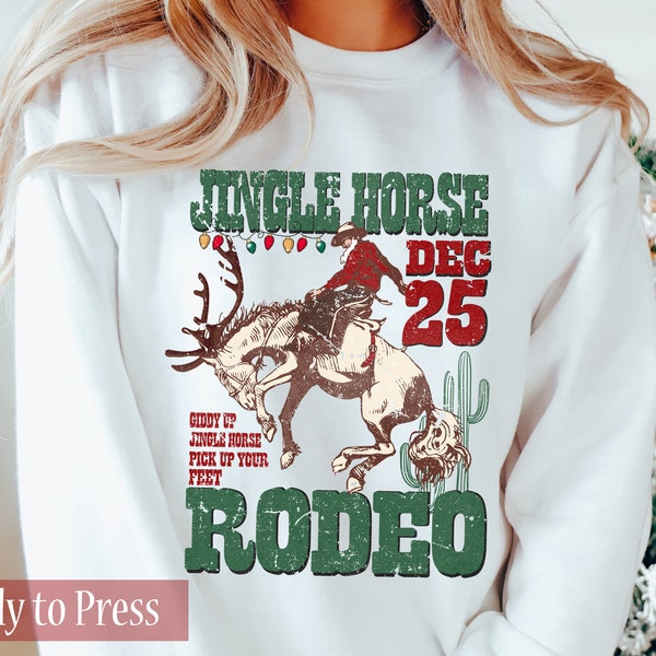 Jingle Horse Rodeo  - Ready to Press DTF Transfers - Direct to Film Transfers - DTF Print