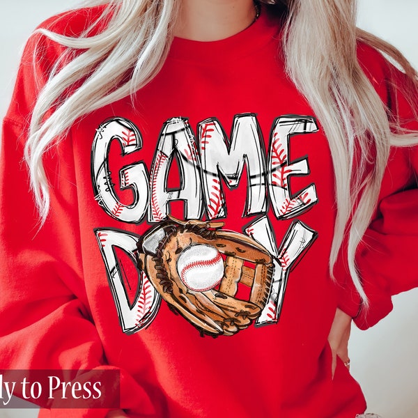 Baseball Game Day Glove - Ready to Press DTF Transfers - Direct to Film Transfers - DTF Print
