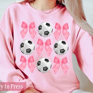 Coquette Soccer Balls and Bows - Ready to Press DTF Transfers - Direct to Film Transfers - DTF Print