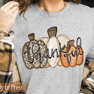 Thankful Fall Pumpkins - Ready to Press DTF Transfers - Direct to Film Transfers - DTF Print