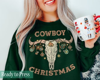 Cowboy Christmas  - Ready to Press DTF Transfers - Direct to Film Transfers - DTF Print