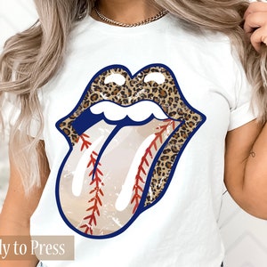 Baseball Leopard Print Tongue Out - Ready to Press DTF Transfers - Direct to Film Transfers - DTF Print