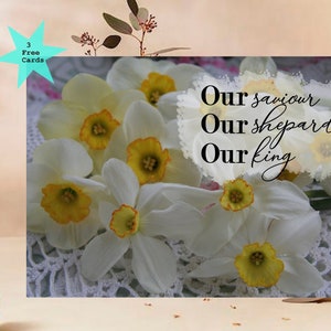 Scripture Our Savior Our Shepard Our King Digital Printable Card, Scripture Instant Download Card, PDF Scripture Card, 5x7 Scripture Card