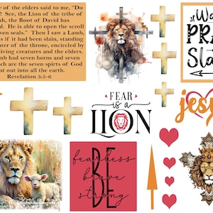 Bible journaling printable, Lion and Lamb, Revelation 5:5-6, Journaling, Bible Study, Christian Digital, Scripture Writing, Faith Art