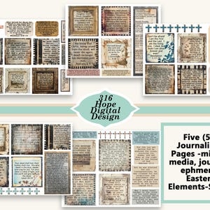 Set di 4 scritture pasquali stampabili in formato digitale cristiano - Kit per journaling multimediale (5 pagine), Diffondi il Vangelo, Scheda delle Scritture