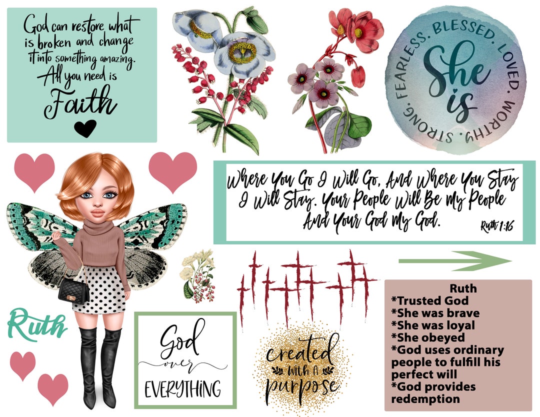 Bible Journaling Printable, Ruth 1:16 Scripture, Christian Faith Art ...