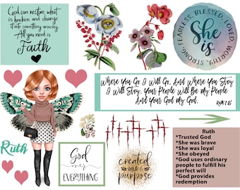 Afdrukbaar bijbeljournaal, Ruth 1:16, christelijk geloofskunst (pdf)
