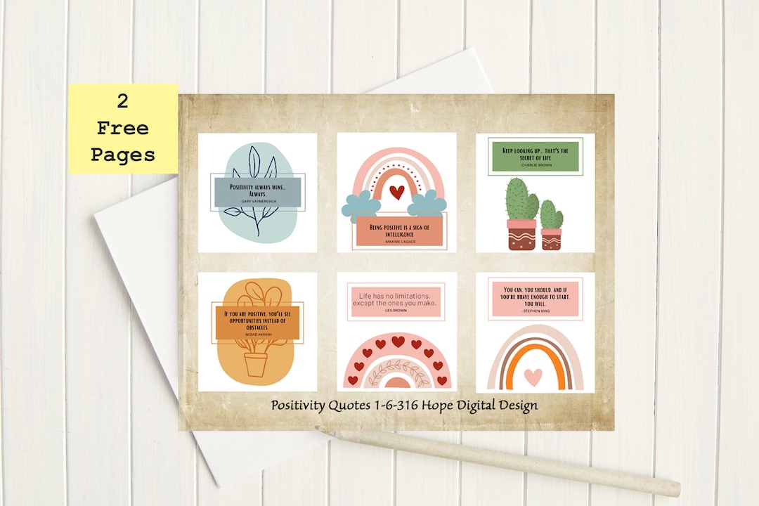 Bundle 30 Positivity Quote Printable Cards, Positive Quotes Printable, Printable Affirmation ...