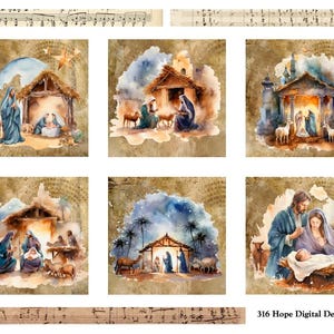 Cartões de diário de Natal para impressão digital cristã, conjunto 3, digital cristão, etiquetas de escrituras para diário bíblico,