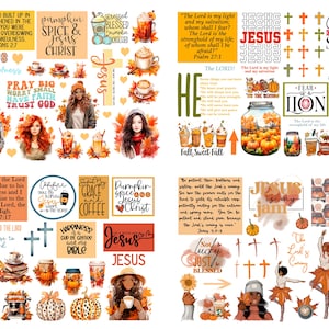 Bible journaling printable, Fall Set 6A (4 Pages), Prayer Journaling, Bible Study, Christian Digital, Scripture Writing, Faith Art