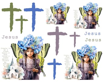Psalm 51:10 Bible Journaling Collage Pages (Digital Download)