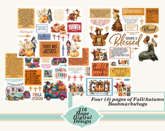 Herbst Bibel Journaling vier Seiten, PDF Printables: Christian Scripture Art (PDF)