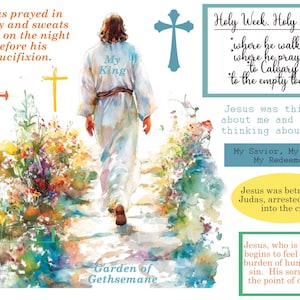 Easter Christian bible journaling digital printable page, Garden of Gethsemane, bible journaling, bible study, Christian Digital