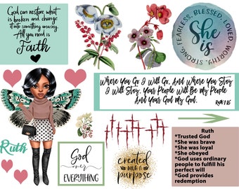 Afdrukbare bijbeljournaal, Ruth-Ruth 1:16, gebedsjournaling, Bijbelstudie, Christian Digital, Schrift schrijven, Faith Art