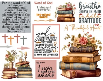 Bible journaling printable, Living Word of God, Hebrews 4:12, Bible Journaling, Bible Study, Christian Digital, Scripture Writing, Faith Art