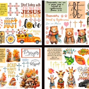 Bible journaling printable, Fall Set 2 of 4 pages, Prayer Journaling, Bible Study, Christian Digital, Scripture Writing, Faith Art