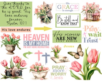 Christian Faith Bible journaling printable, Psalm 107:1 His love endures, Prayer Journaling, Bible Study, Scripture Writing, Faith Art