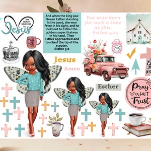 Esther Christian bible journaling printable page, bible journaling digital, bible study, Esther, Christian Digital
