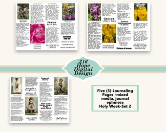 Christliches Oster Journaling Kit: Karwoche Set 2 (drei Seiten) PDF Printable (Digitaler Download)