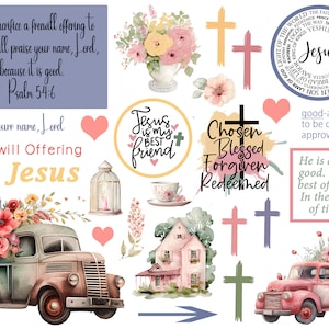 Bible journaling printable, Praise His Name Psalm 54:6, Journaling, Bible Study, Christian Digital, Scripture Writing, Faith Art