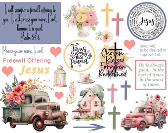 Bibel Journaling druckbar, Lobe seinen Namen Psalm 54: 6, Journaling, Bibelarbeit, Christian Digital, Schrift schreiben, Faith Art