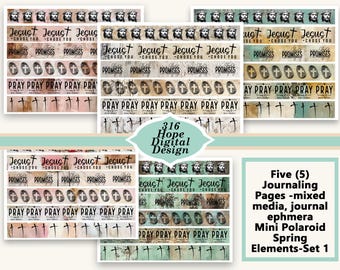 Christliche Washi Tape-Streifen: Bibel-Journaling-Set (digital druckbar)