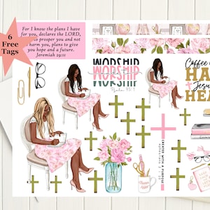 Bible Journaling Printable: Christian Planner Stickers (Digital Download)